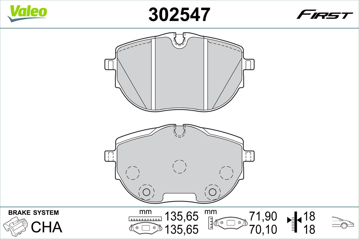 Set placute frana,frana disc 302547 VALEO